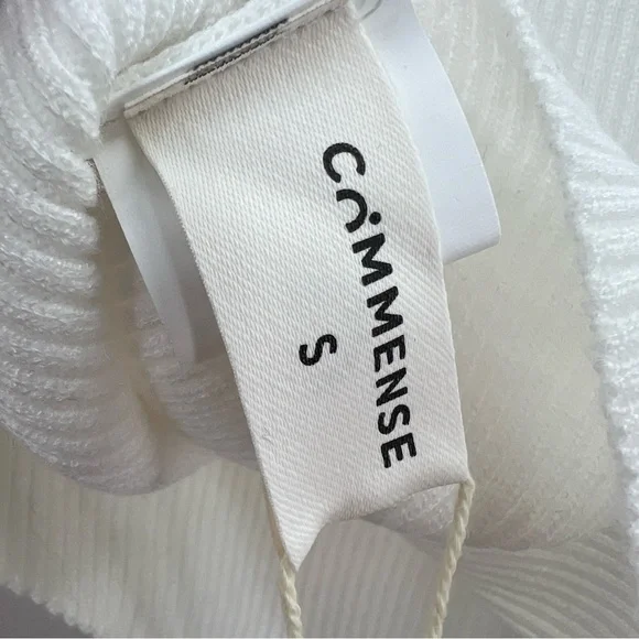 Commense NWT Mock Neck Rib Long Sleeve Knit Top in White size Small - Picture 4 of 8